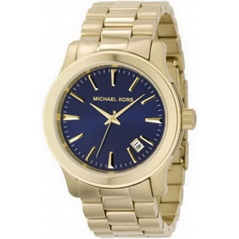 Men's Chronograph Watches with Morse Code Feature-Michael Kors Men's MK7049 Runway Gold-Tone Stainless Steel Watch