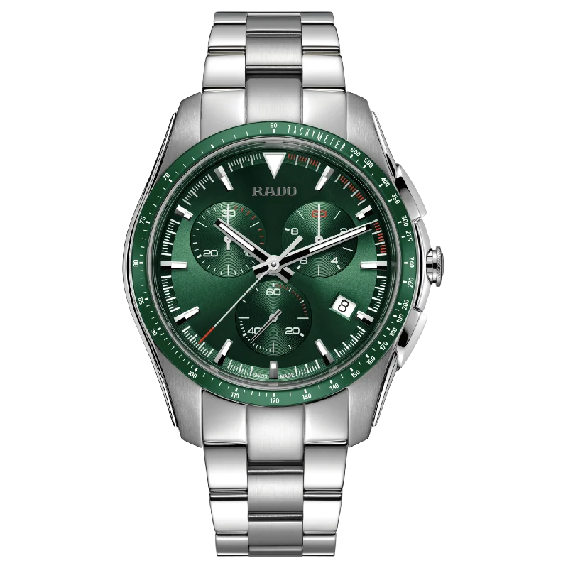 Men's Chronograph Watches for Hiking-Rado Hyperchrome Green R32259313 Watch for Men