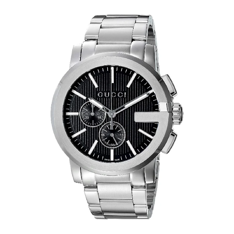 Men's Chronograph Watches for Radio Communication-Gucci Men's YA101204 G-Chrono Stainless Steel Watch