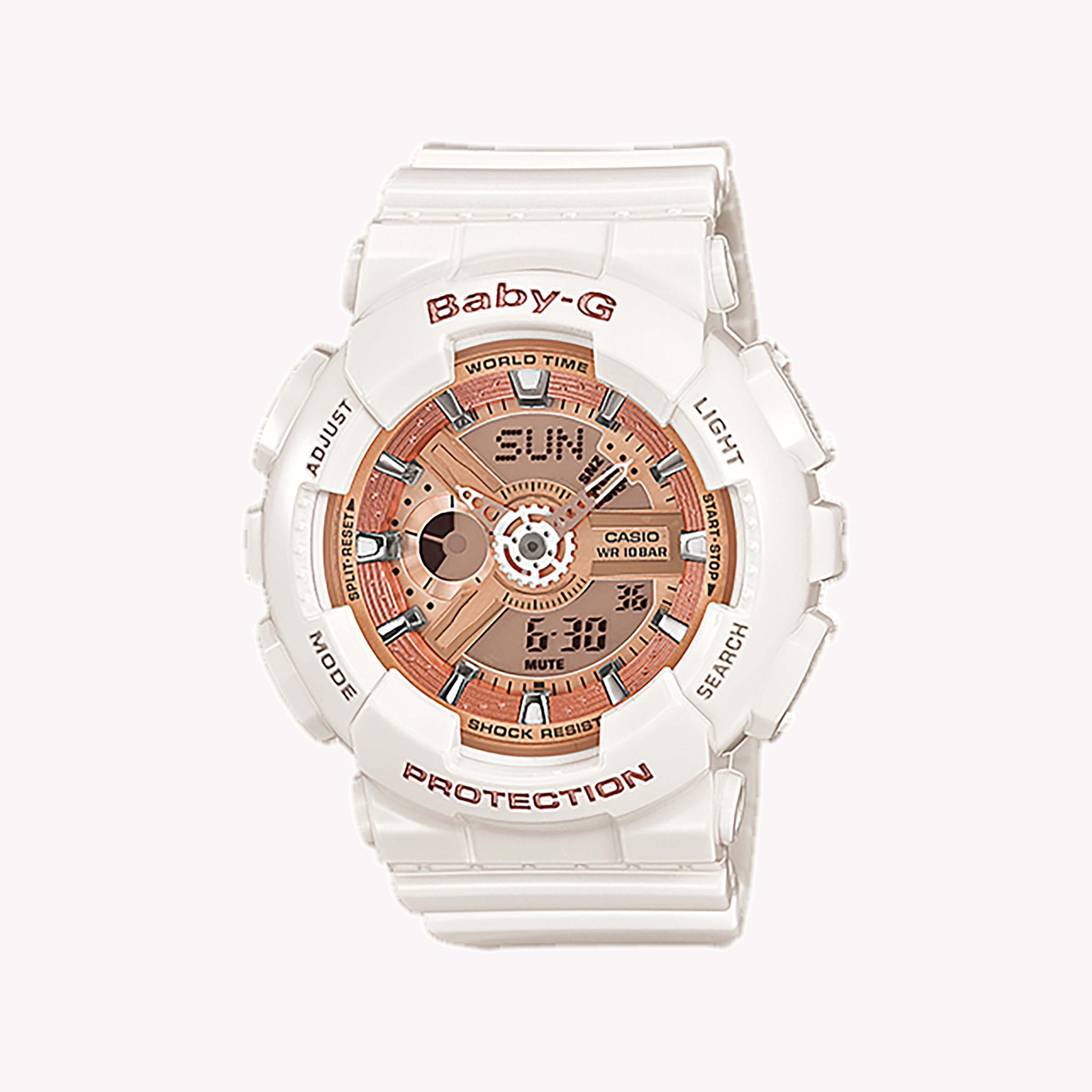 Men's Digital Watches with Compass Calibration-BABY-G Women's White Resin Watch, Digital Dial | BA-110-7A1DR