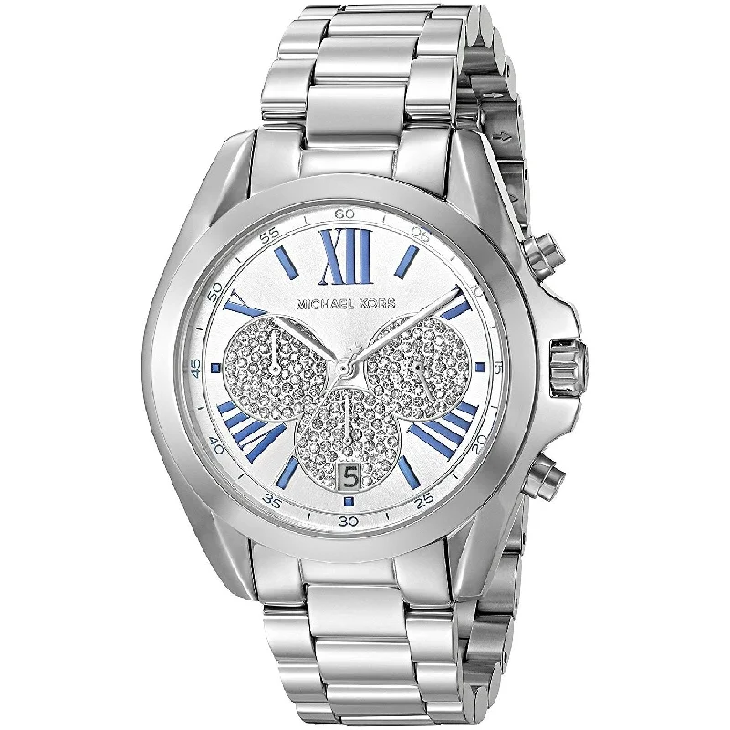 Women's Chronograph Watches for Pilots-Michael Kors Women's MK6320 Bradshaw Chronograph Crystal Stainless Steel Watch
