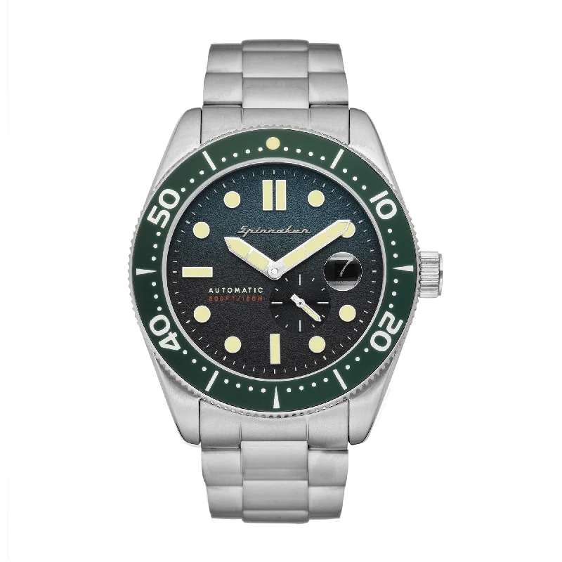 Men's Vintage Style Men's Dress Watches-Spinnaker Men's Green Croft Watch SP-5058-11