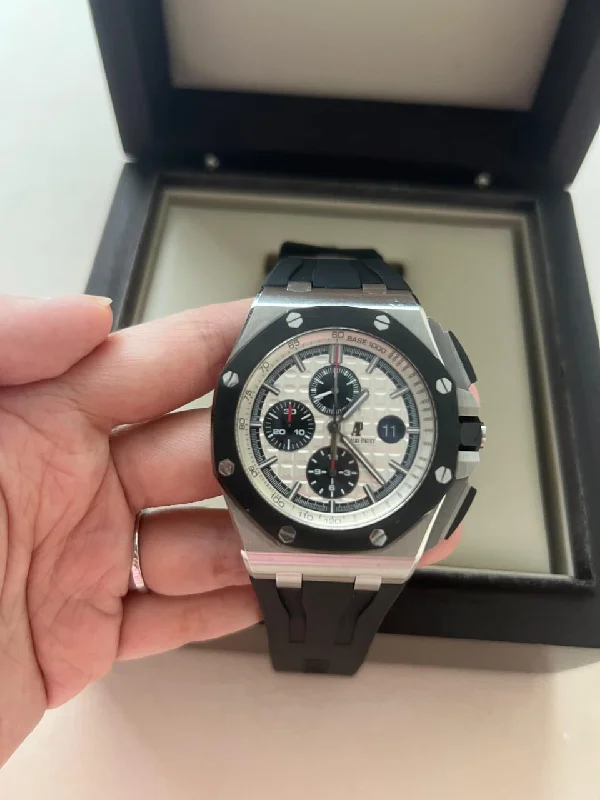 Men's Audemars Piguet Handmade Design Watches-ROYAL OAK OFFSHORE CHRONOGRAPH 44MM NOVELTY WHITE PANDA DIAL (2014)