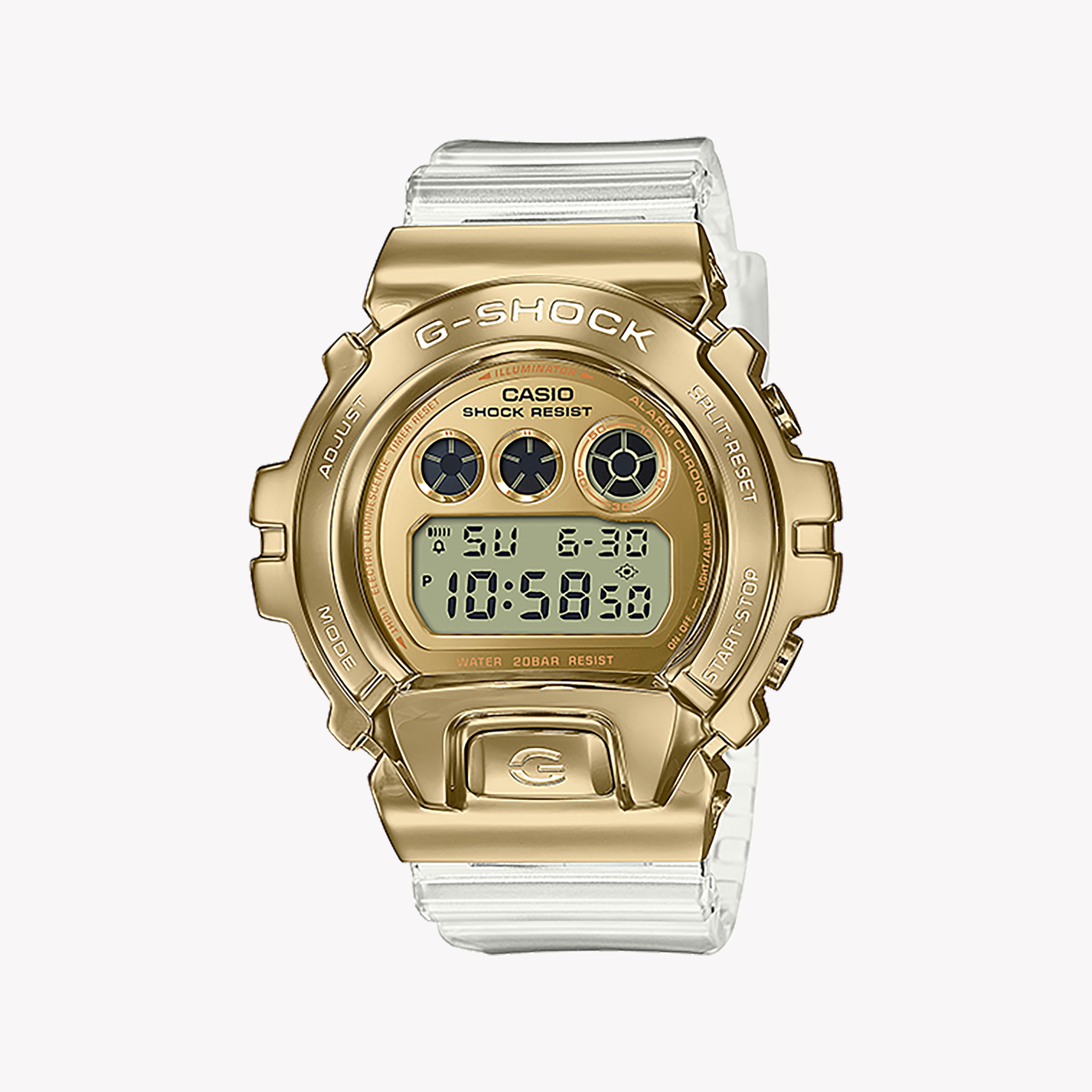 Men's Digital Watches with GPS Navigation-CASIO G-SHOCK GM-6900SG-9DR - GOLDEN GLORY MEN'S WATCH with Sleek White Resin Band and Rugged Durability