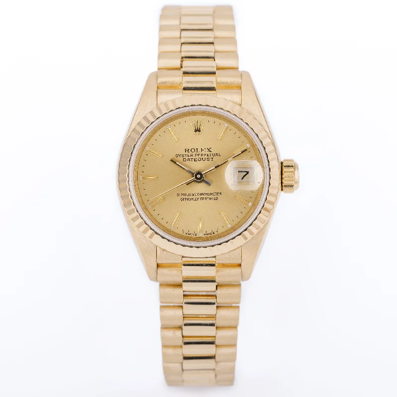 men's Rolex watches with aluminum bezel insert -Rolex Lady DateJust | REF. 69178 | Gold Dial | 18k Yellow Gold | 1987