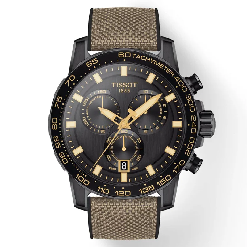 Women's Heritage Watches with Countdown Timer-Tissot T-Sport Black Dial Men 45.5mm