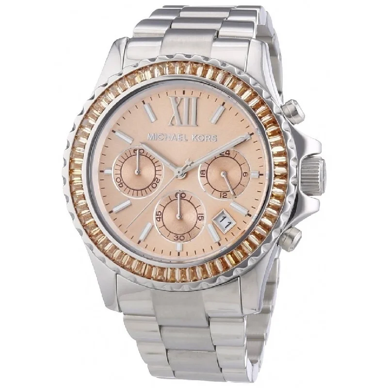 Women's Chronograph Watches for Law Enforcement-Michael Kors Women's MK5870 Everest Chronograph Crystal Stainless Steel Watch