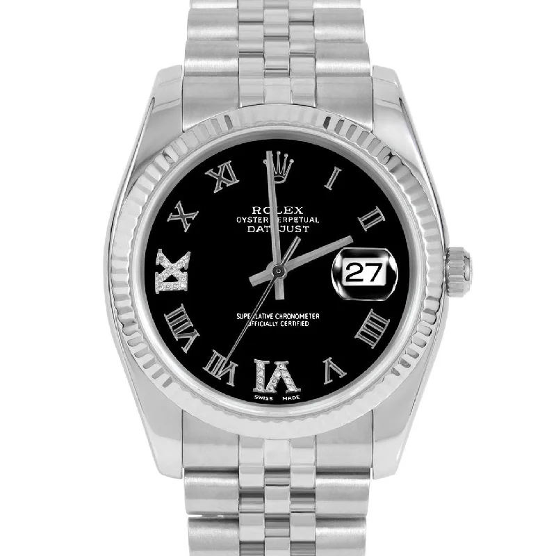 men's Rolex watches with sapphire bezel -​Rolex Datejust 36mm | 116234-BLK-RDR69-FLT-JBL