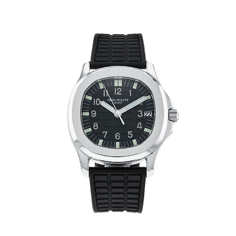 Men's Patek Philippe Watches with Countdown Timers-Patek Philippe Aquanaut 5066A-001 Steel Black Dial