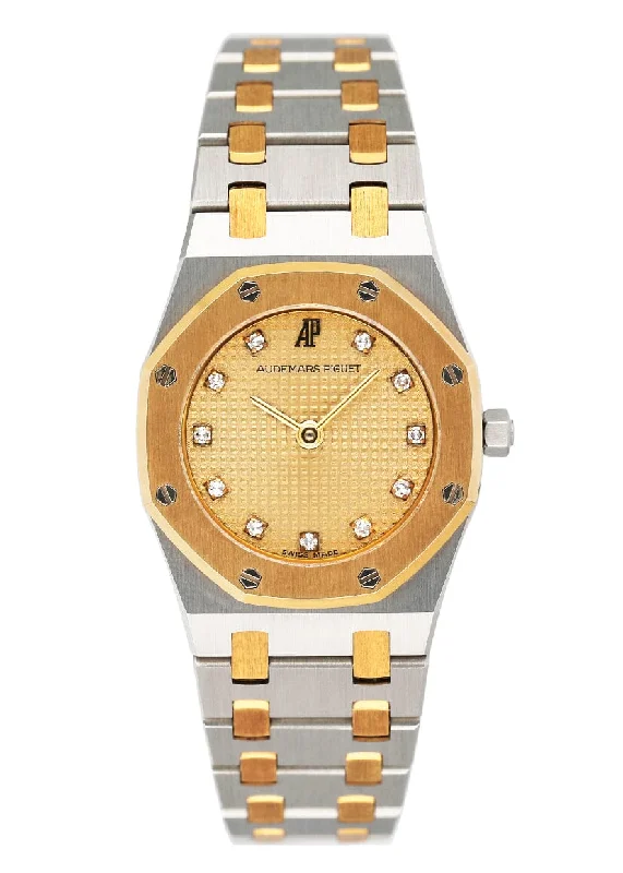 Men's Audemars Piguet Anniversary Watches-Audemars Piguet Royal Oak 6339SA Diamond Champagne Dial Ladies Watch Papers