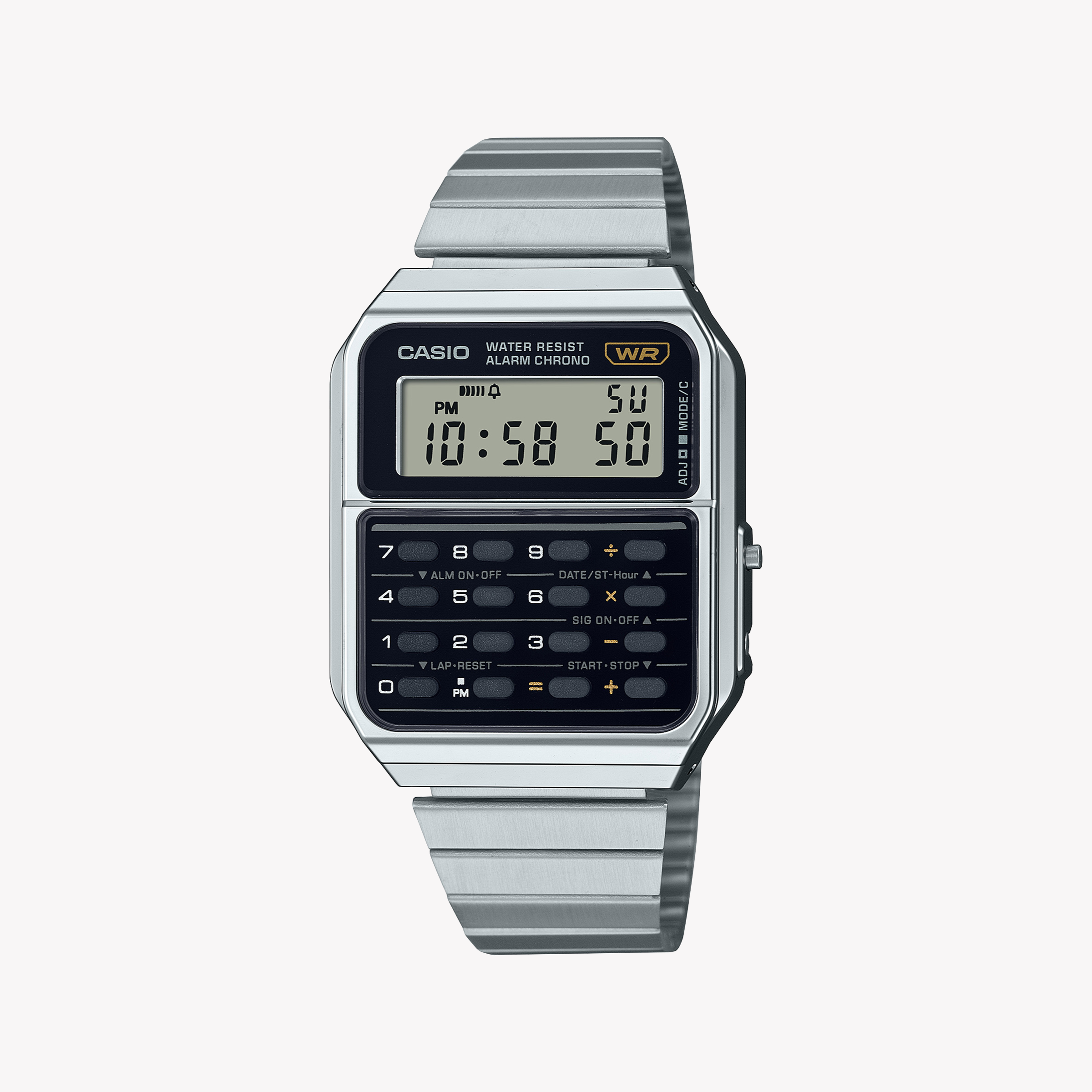Men's Digital Watches with Laser Engraving-Casio Unisex Silver Resin & Stainless Steel Watch | CA-500WE-1ADF