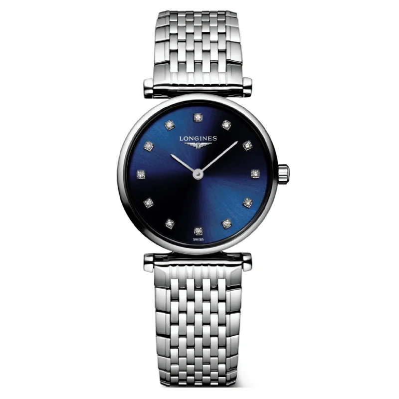 Women's Pilot Watches with Morse Code Feature-Longines Elegant Collection Sunray blue Dial Women 24mm