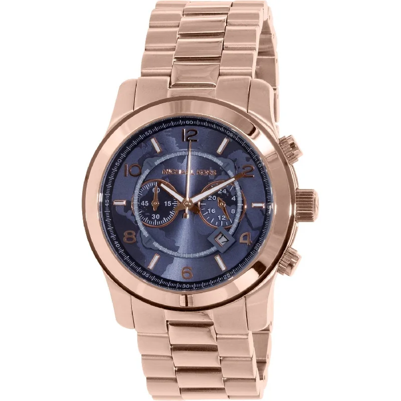 Men's Chronograph Watches with Classic Design-Michael Kors Men's MK8358 Watch Hunger Stop Chronograph Rose-Tone Stainless Steel Watch