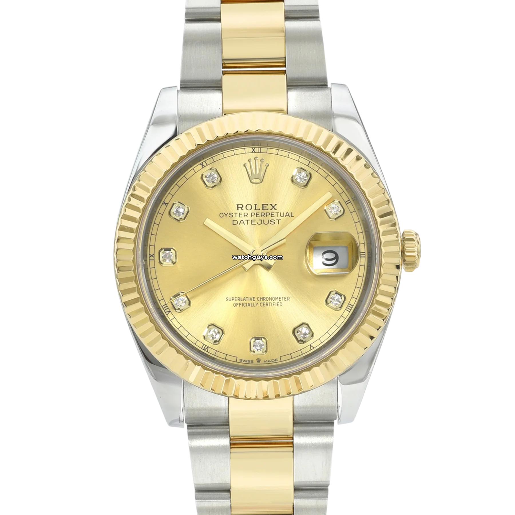 Women's Rolex Solar Powered Style Watches-Rolex Datejust 126333 Champagne Diamond Oyster
