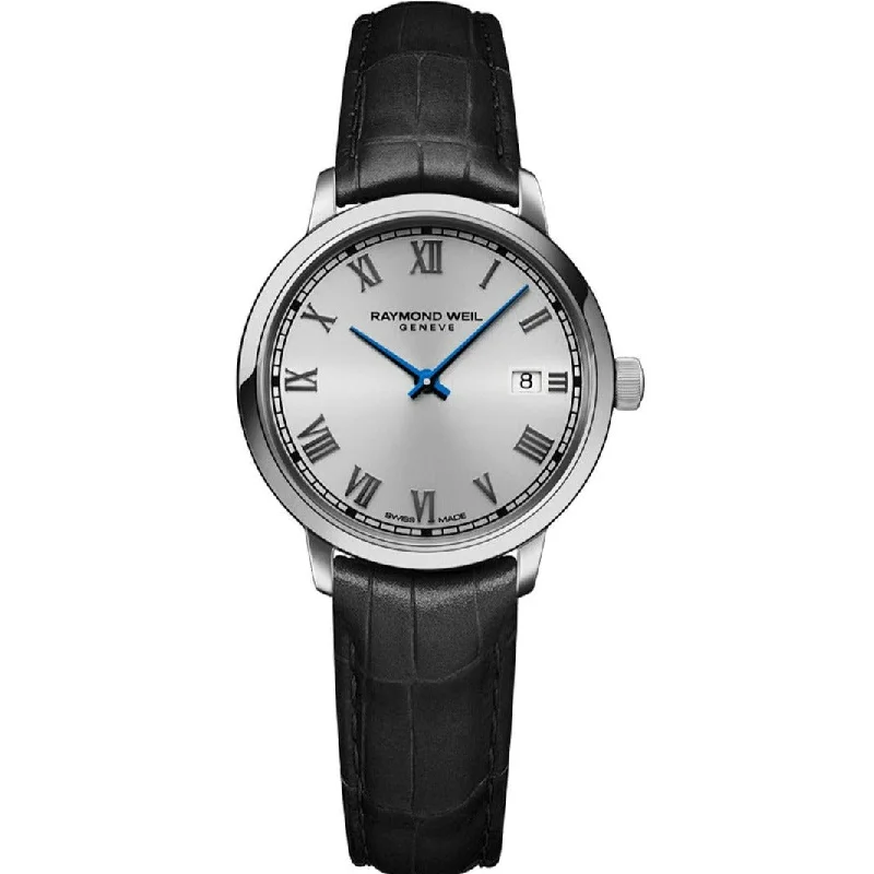 Men's French Made Style Dress Watches for Elegance-Raymond Weil Toccata  Ladies  Black Watch 5985-STC-00659