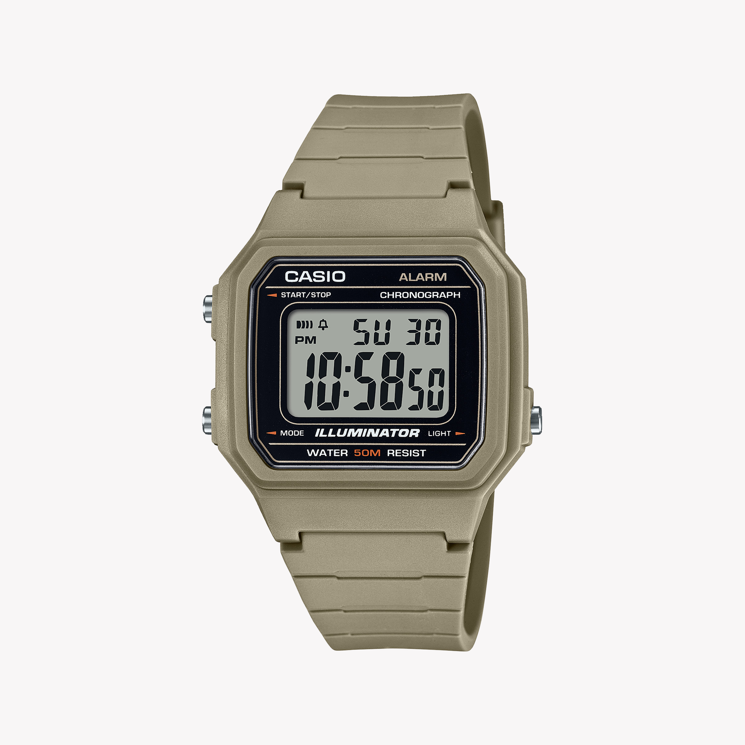 Men's Digital Watches with Limited Edition-Casio Unisex Beige Resin Watch, Digital Dial | W-217H-5AVDF