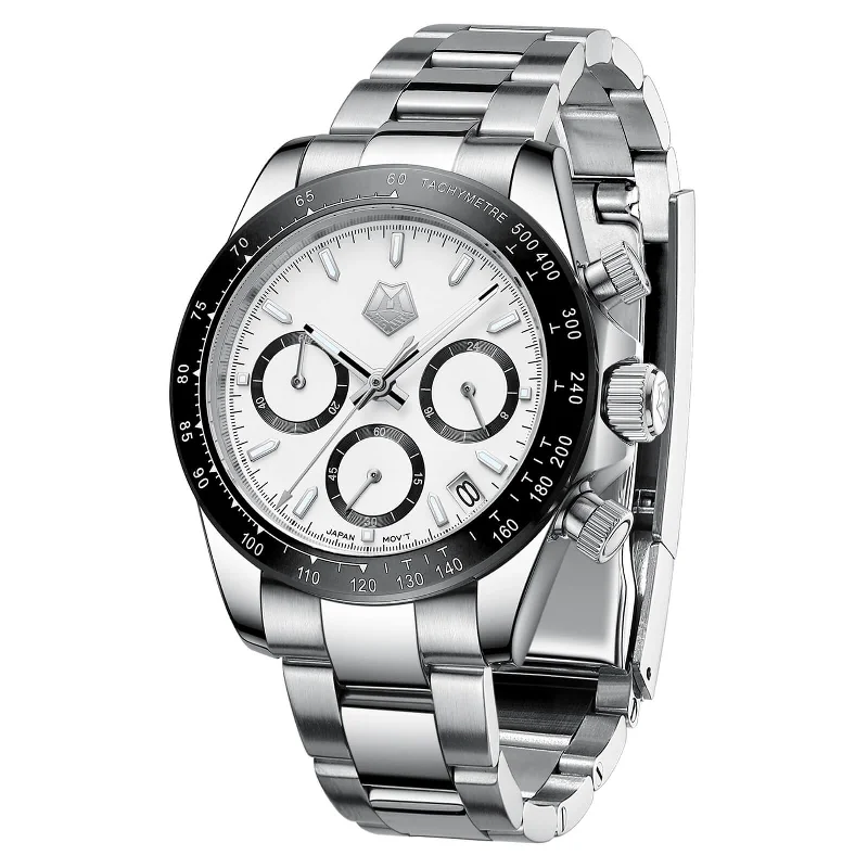 Men's Chronograph Watches with Tactical Design-Chronograph Watch | Solid Steel | 8389M