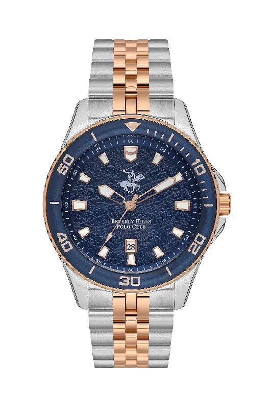 Men's Chronograph Watches with UV Sensor-BEVERLY HILLS POLO CLUB Men’s Silver Analog Metal Watch – BP3559X.590