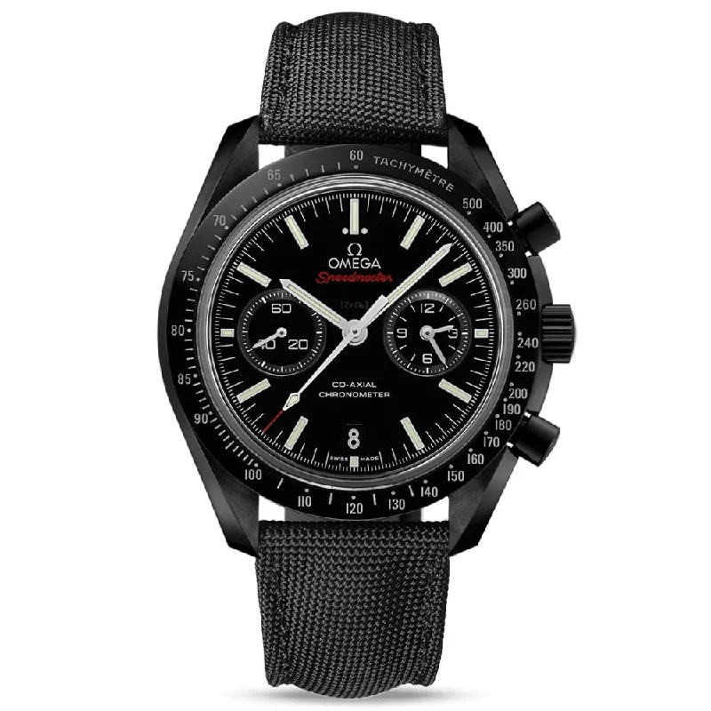 Women's Chronograph Watches with Barometer Calibration-OMEGA Speedmaster Dark Side of The Moon Chronograph 44.25mm Black Dial Ceramic Automatic Gents Watch 31192445101007