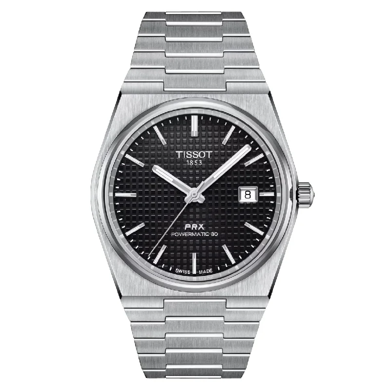 Women's Heritage Watches for Special Occasions-Tissot T-Classic PRX Black Dial Men 40mm T1374071105100