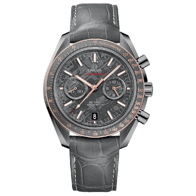 Women's Chronograph Watches with Aviation Theme-OMEGA Speedmaster Dark Side of The Moon Chronograph 44.25mm Meteorite Dial 18ct Rose Gold & Ceramic Automatic Watch 31163445199001