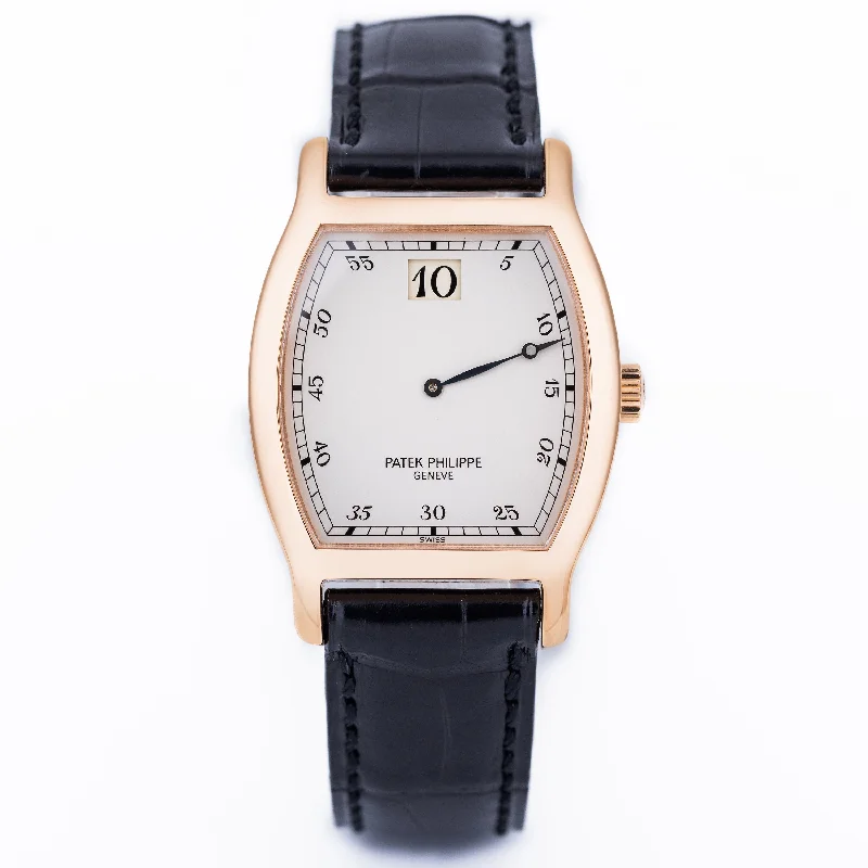 Men's Patek Philippe Watches for Mountain Climbing-Patek Philippe Jump Hour | Limited Edition 150th Anniversary | REF. 3969R | 18k Rose Gold | Box & Papers | 1989 | Tonneau-Shaped Case