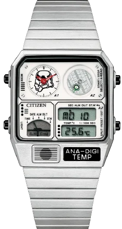 Women's Pilot Watches with Pilot's Watch Design-Citizen Retro Analog-Digital X Star Wars Record Label ANA-DIGI Temp JDM Limited Edition "Stormtrooper" JG2118-59A