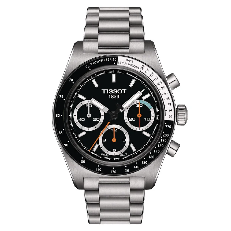 Women's Chronograph Watches with Special Edition-Tissot PR516 Mechanical Chronograph 41mm Black Dial Manual Wound Gents Watch T1494592105100