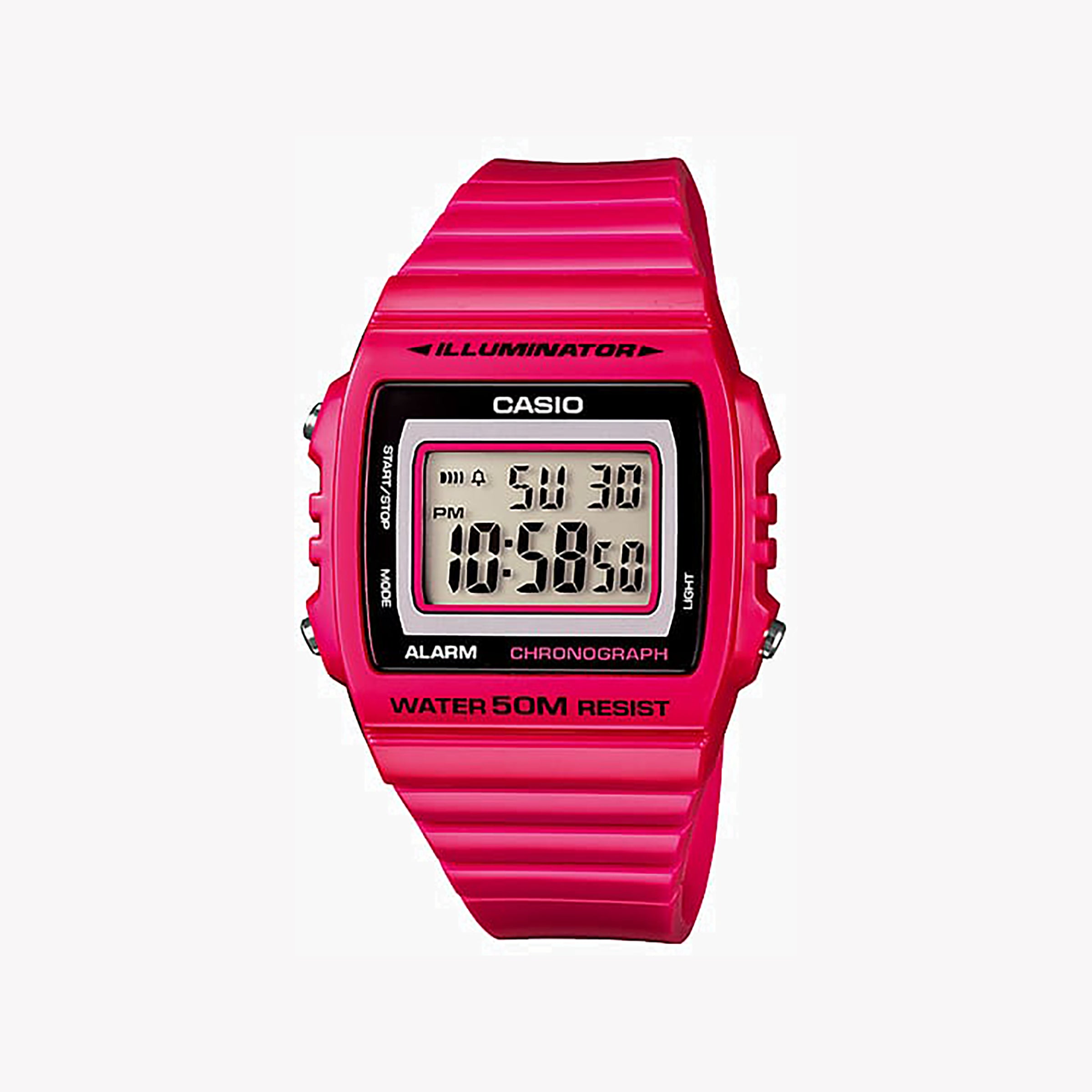 Men's Digital Watches for Radio Communication-CASIO W-215H-4AVDF SPORTY CHIC - PINK RESIN DIGITAL WATCH for Women, Perfect for Work & Play