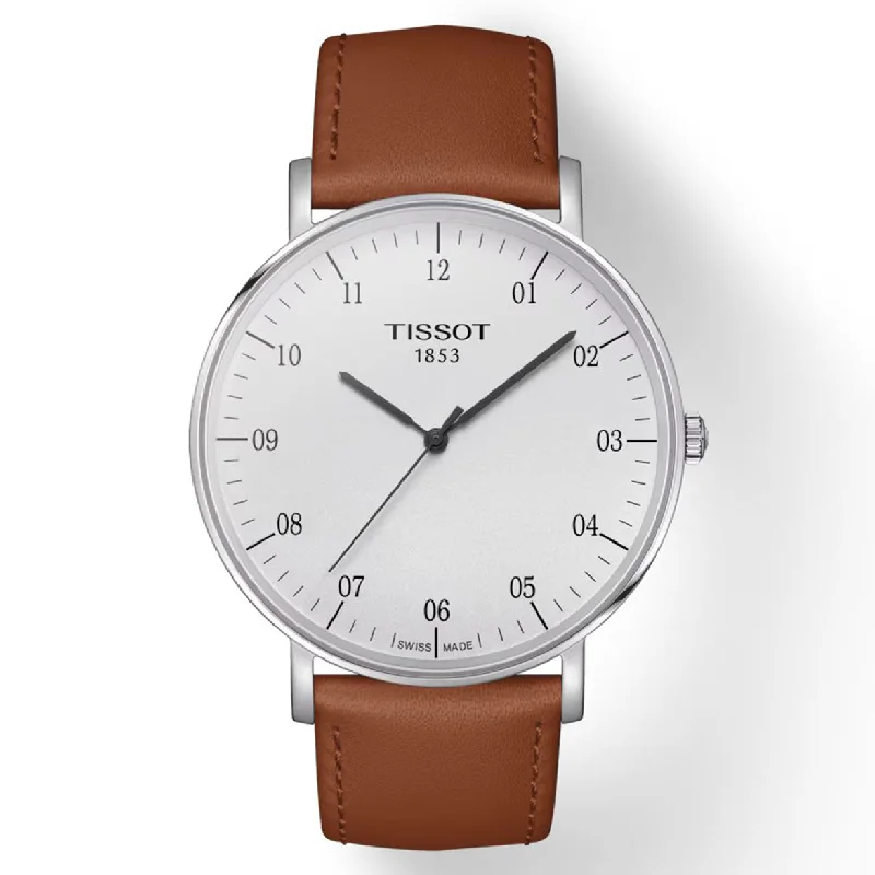Women's Heritage Watches for Technological Innovation-Tissot T-Classic Silver Dial Men 42mm