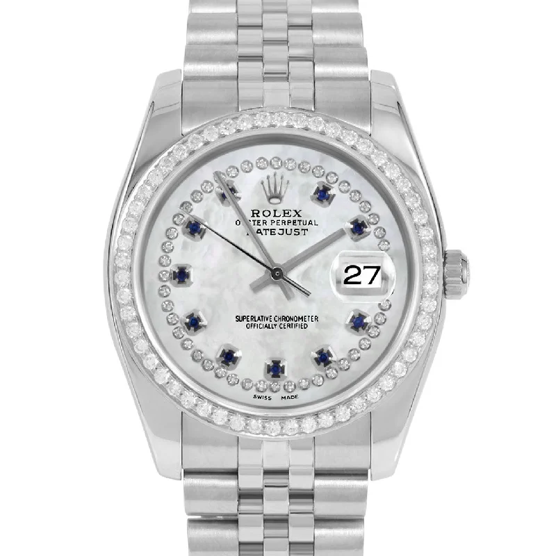 men's Rolex watches with tuxedo dial -​Rolex Datejust 36mm | 116234-WMOP-STRS-BDS-JBL