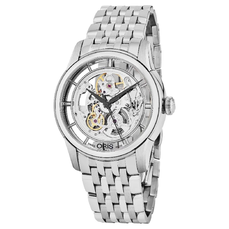 Men's Chronograph Watches for Adventure Seekers-Oris Men's 73476844051MB Artelier Stainless Steel Watch