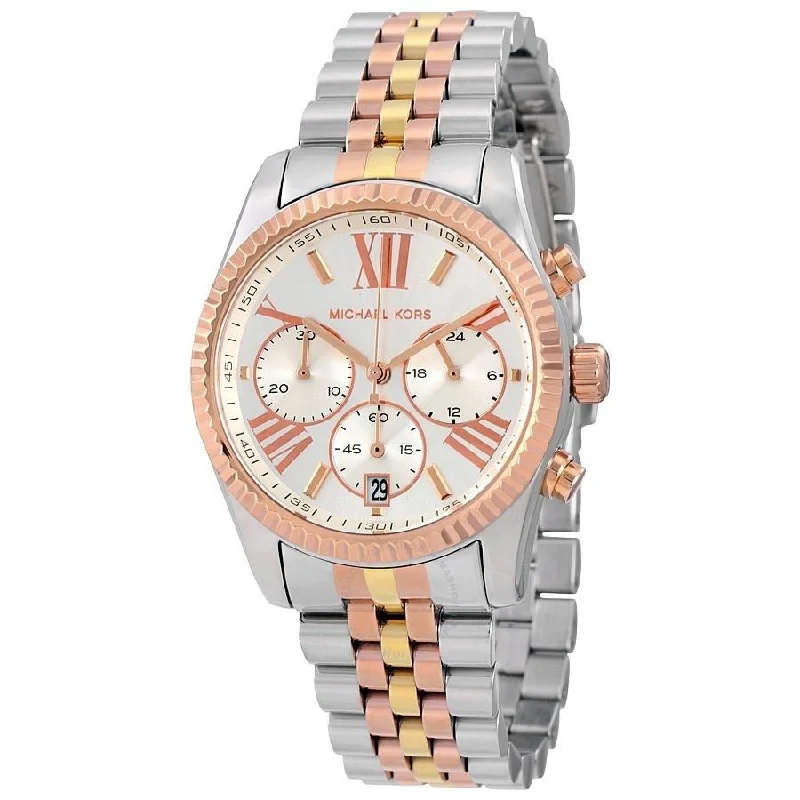Women's Chronograph Watches for Fitness Tracking-Michael Kors Women's MK5735 Lexington Chronograph Two-Tone Stainless Steel Watch