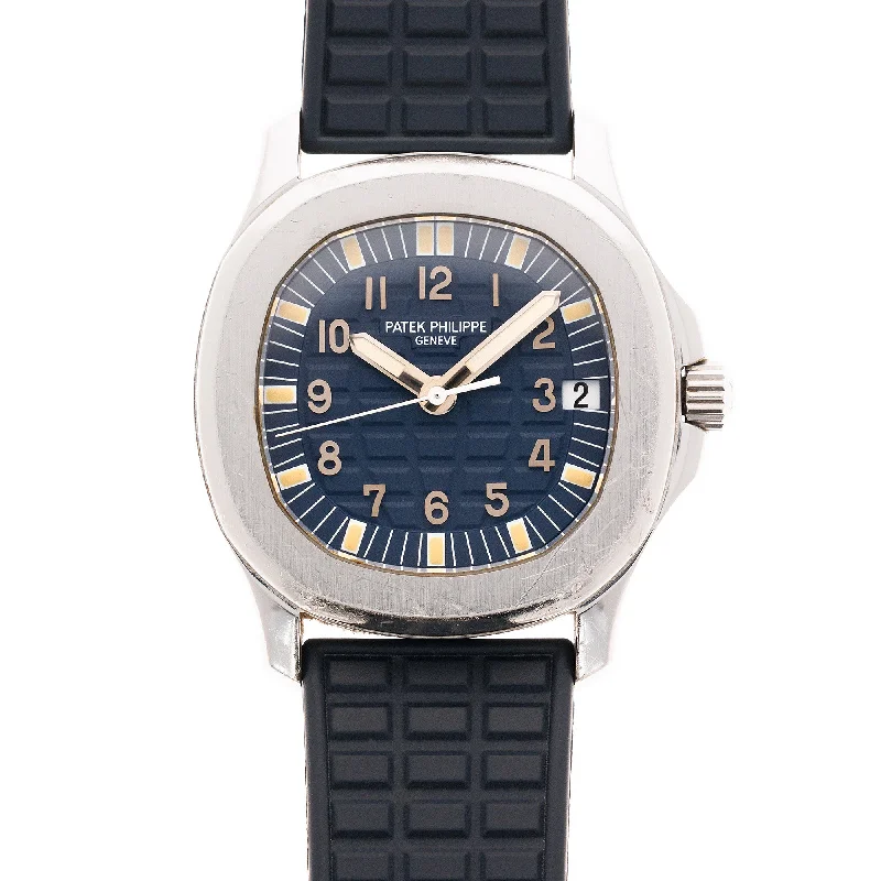 Men's Patek Philippe Watches for Emergency Signaling-Patek Philippe Steel Aquanaut Ref. 5066 with Rare Japan Edition Blue Dial