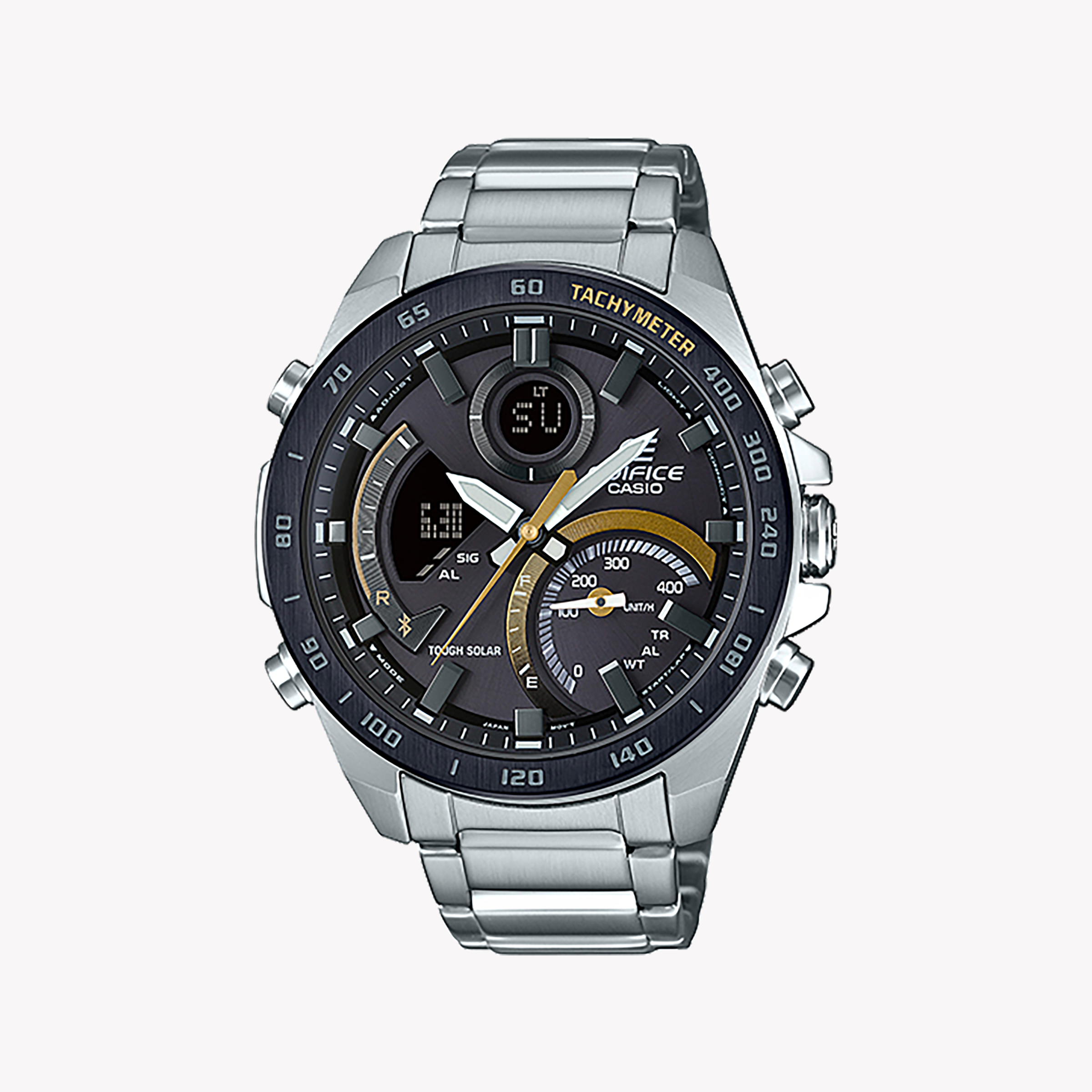Men's Digital Watches for Modern Aviation-CASIO EDIFICE ECB-900DB-1CDR - SPORTY ELEGANCE WITH BLUETOOTH CONNECTIVITY Men's Watch in Silver Stainless Steel
