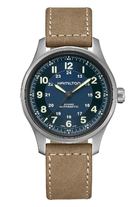 Men's Oval Case Dress Watches for Elegant Design-Hamilton Khaki Field Titanium Auto H70545540