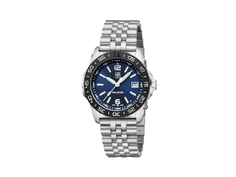 Men's Quartz Watches for Retro Charm-Luminox Sea Pacific Diver Ripple Collection Quartz Watch, Blue, XS.3123M.SET