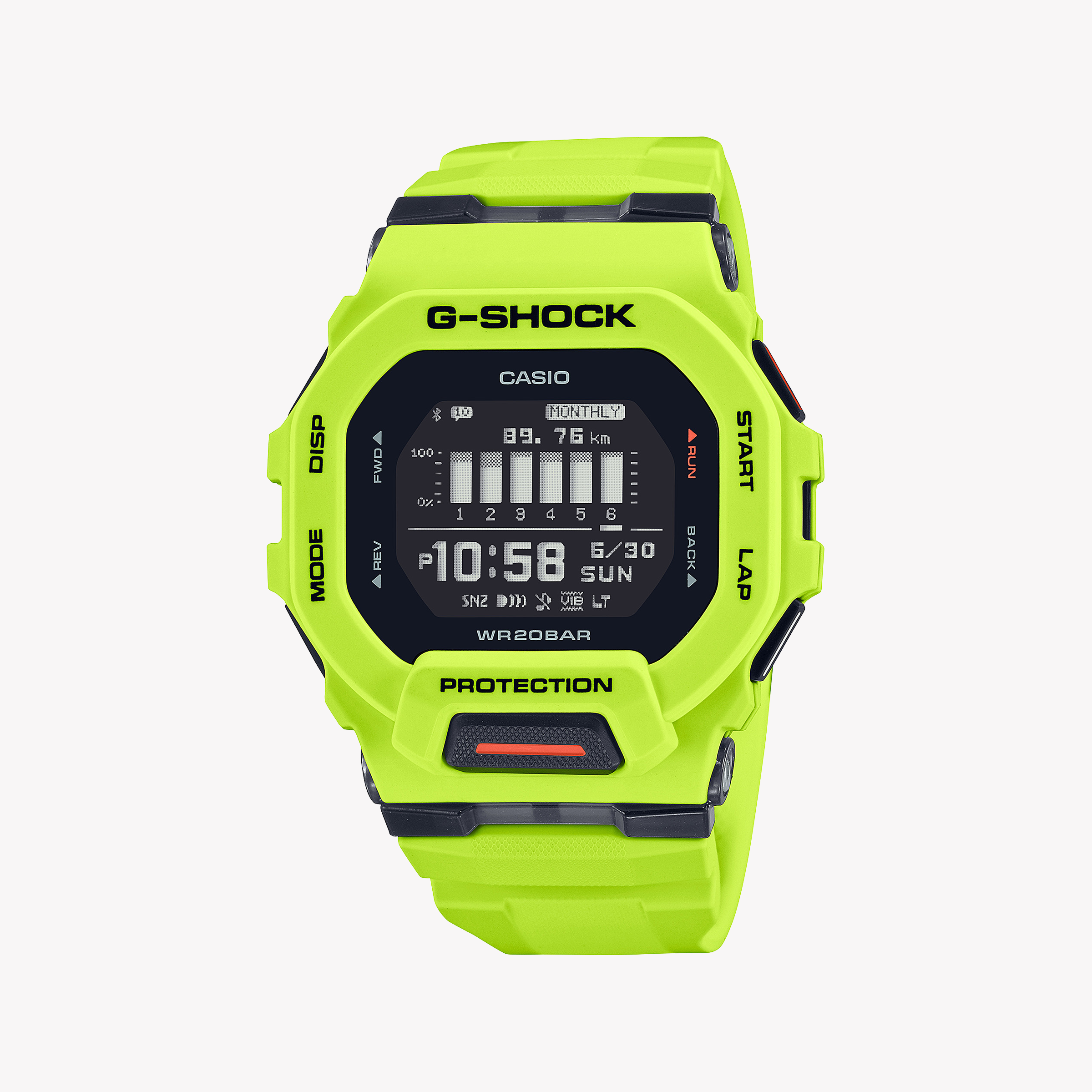 Men's Digital Watches with Radio Frequency-Casio G-SHOCK Men's Green Resin Watch, Digital | GBD-200-9ER