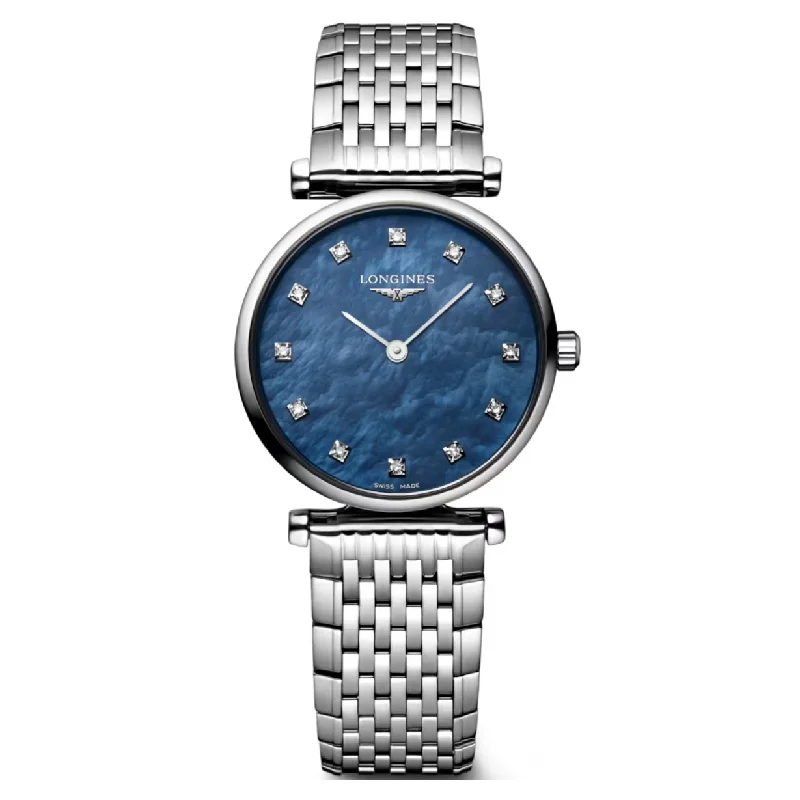 Women's Pilot Watches for Emergency Signaling-Longines La Grande Classique De Longines Blue mother-of-pearl Dial Women 24mm
