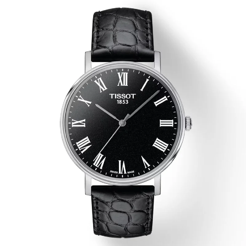 Women's Heritage Watches for Modern Aviation-Tissot T-Classic Black Dial Men 38mm