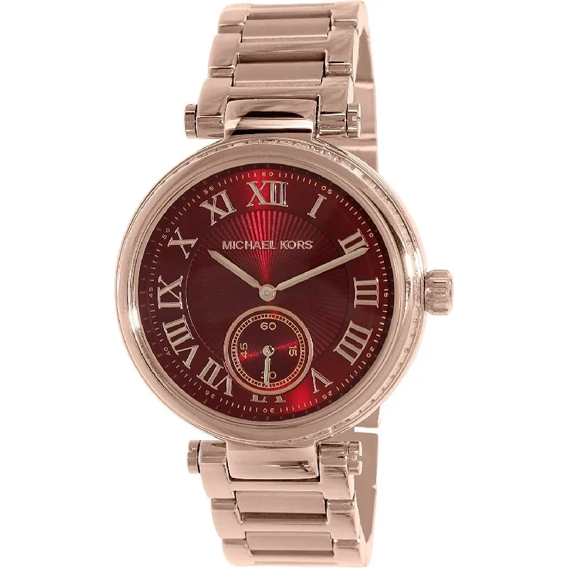 Women's Chronograph Watches with Advanced Materials-Michael Kors Women's MK6086 Skylar Rose-Tone Stainless Steel Watch