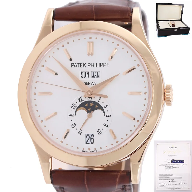 Patek Philippe Casual Wear Watches for Women-PAPERS Patek Philippe 5396R Annual Calendar Moonphase Rose Gold Calatrava Watch
