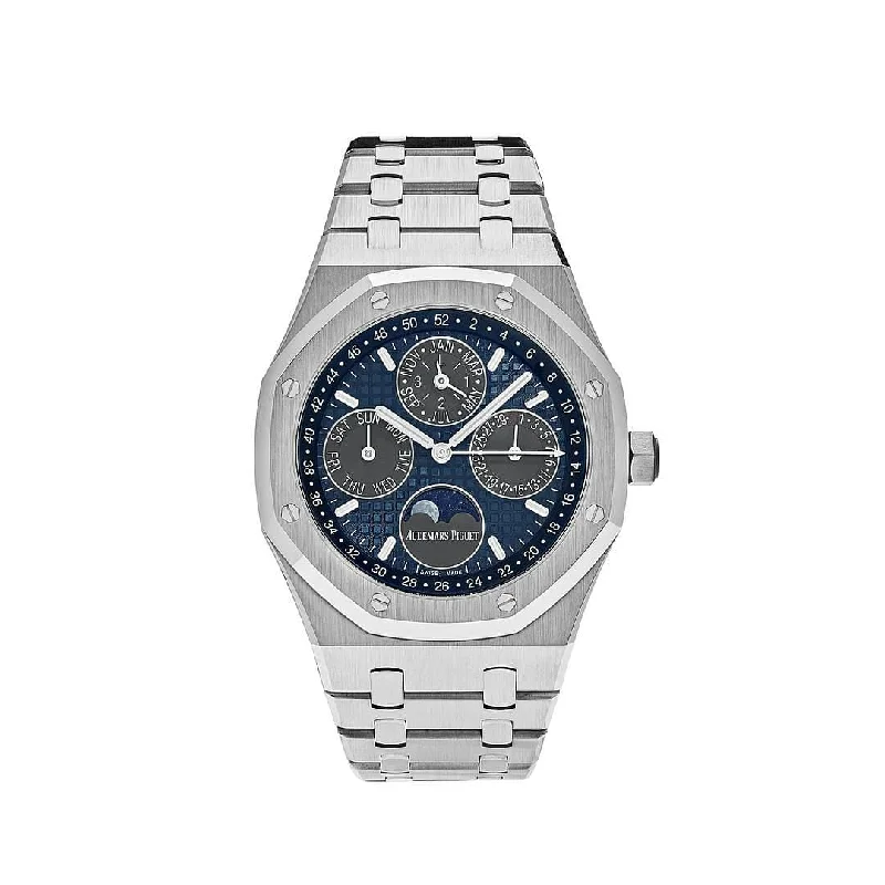 Men's Audemars Piguet Birthday Watches-Audemars Piguet Royal Oak Perpetual Calendar 26574TI.OO.1220TI.01 Titanium Blue Dial
