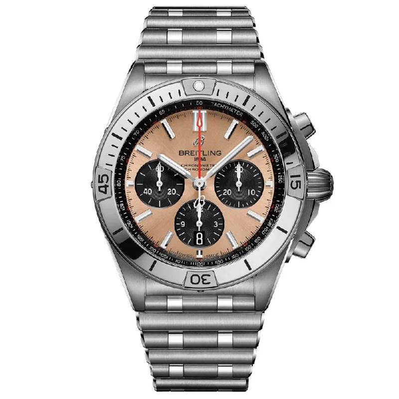 Women's Chronograph Watches with Advanced Navigation-Breitling Chronomat B01 42mm Copper Dial Automatic Chronograph Gents Watch AB0134101K1A1