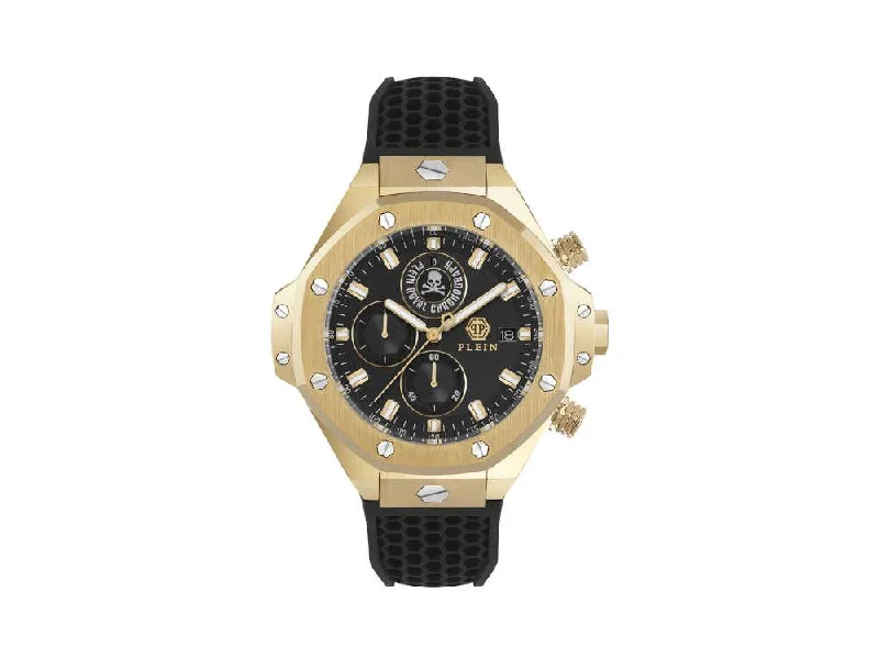 Men's Quartz Watches with Anniversary Edition-Philipp Plein Chrono Royal Sport-Tech Quartz Watch, Black, 46mm, PWLFA0325