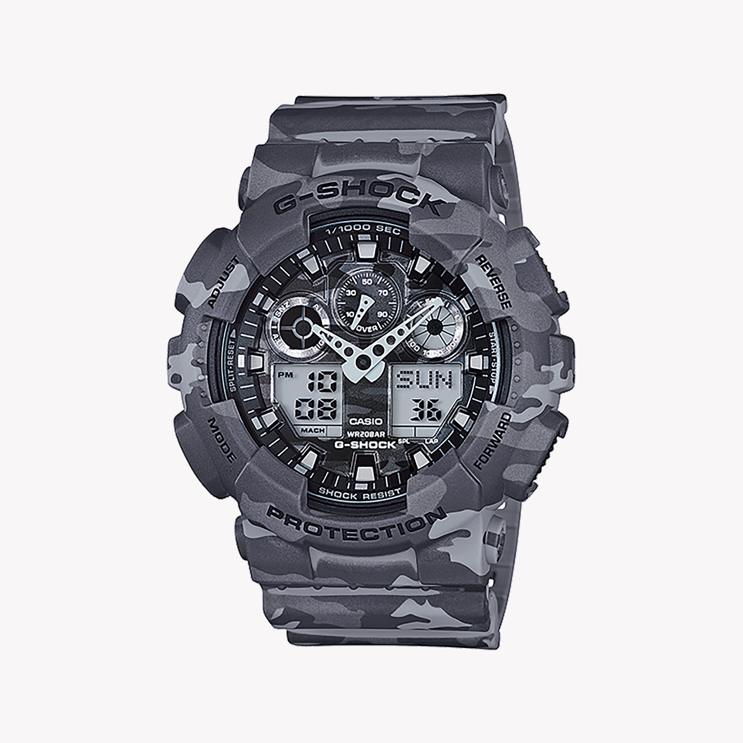 Men's Digital Watches with Thermometer Function-CASIO G-SHOCK GA100CM-8A - ADVENTURE-READY MEN'S WATCH WITH SPORTY GRAY DESIGN