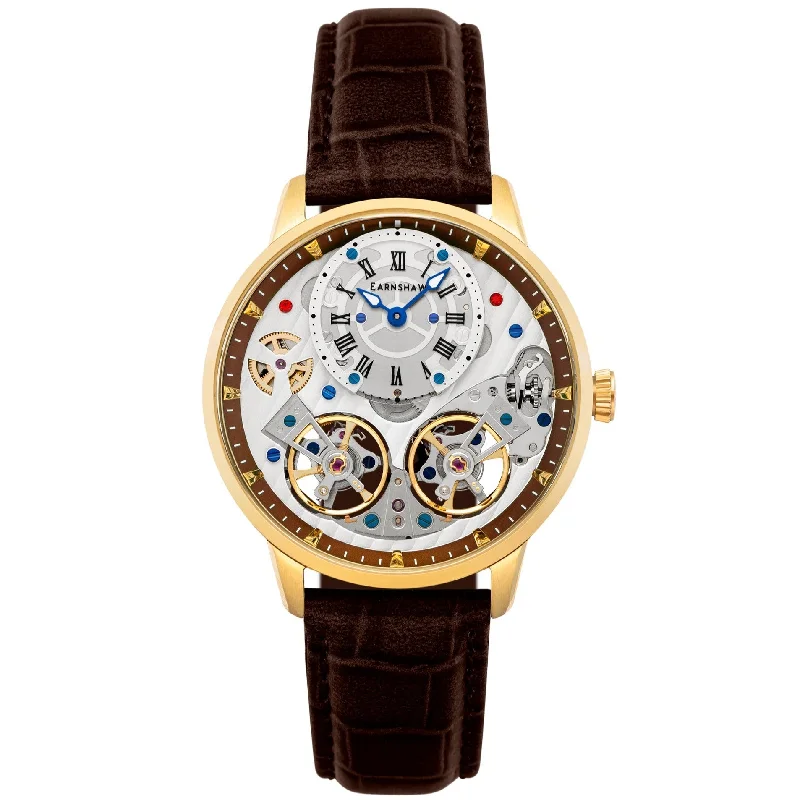 Men's Holiday Season Design Dress Watches for Family Gatherings-Thomas Earnshaw Brewster Double Barrel Watch ES-8273-04