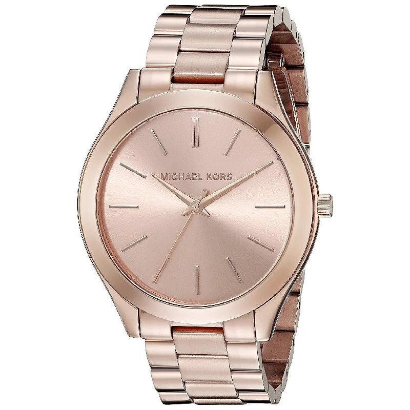 Women's Chronograph Watches for Orienteering-Michael Kors Women's MK3197 Slim Runway Rose-Tone Stainless Steel Watch