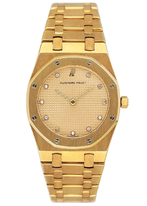 Men's Audemars Piguet Business Meeting Watches-Audemars Piguet Royal Oak Diamond Dial Yellow Gold Mens Watch
