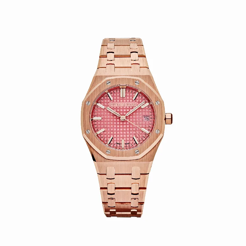 Men's Audemars Piguet Winter Design Watches-Audemars Piguet Royal Oak 77450OR.OO.1361OR.01 'Ladies' Rose Gold Pink Dial (2024)